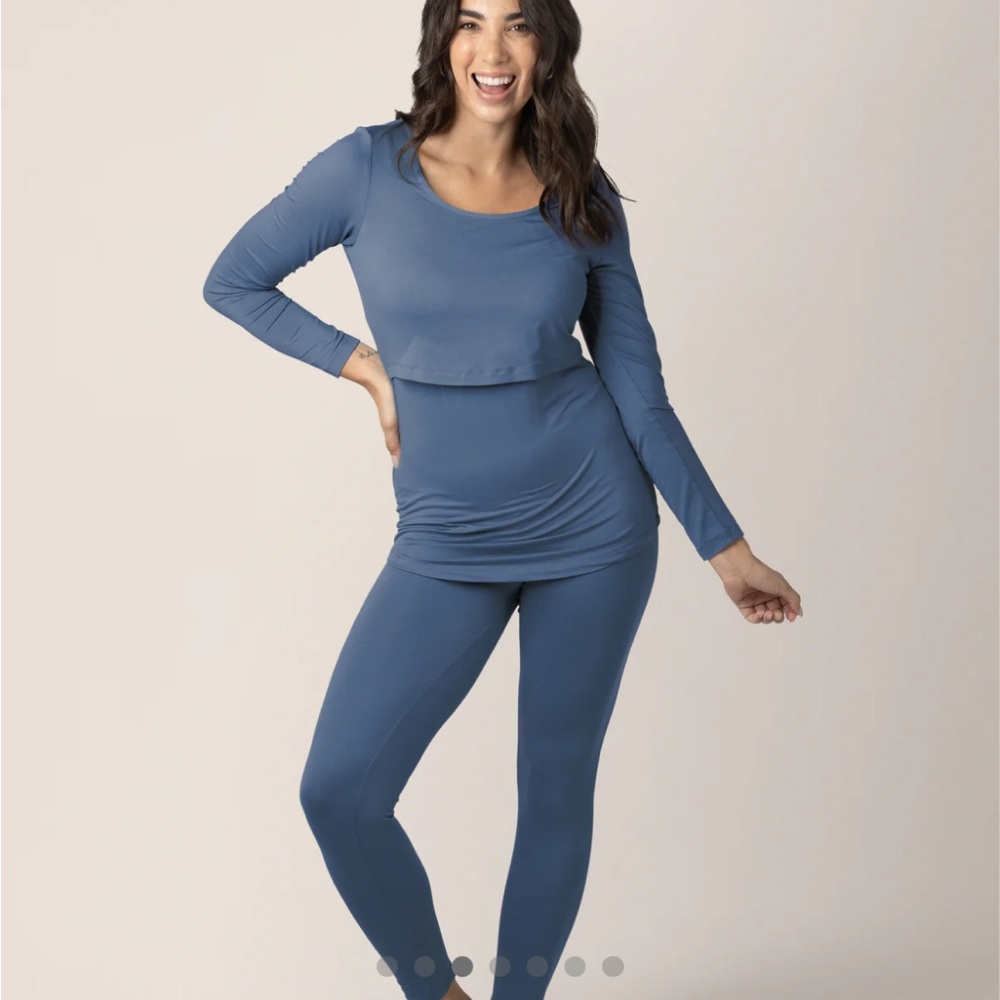 Jane Nursing Pajama Set - Slate Blue